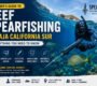 Beginner practicing Reef Spearfishing in the clear waters of Baja California Sur