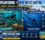 Blue water hunter diving in the open ocean near the Sea of Cortez.